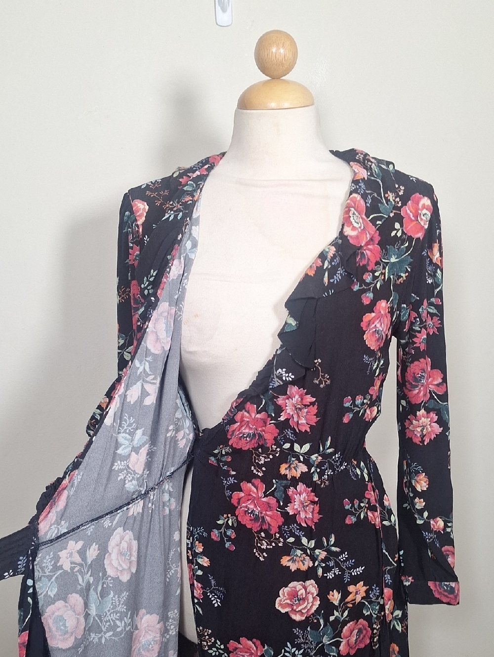 Maje Rosetina Floral Print Midi Sleeve Dress Size 8 - Picture 9 of 12